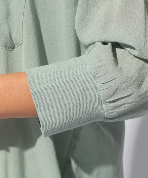 BAYFLOW(ベイフロー)の「シアーシャツワンピース2(ワンピース・レディース・ブラック/ベージュ/ブラウン/ライトグリーン・FREE)」の16枚目の写真