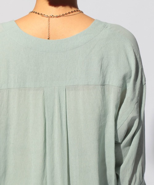 BAYFLOW(ベイフロー)の「シアーシャツワンピース2(ワンピース・レディース・ブラック/ベージュ/ブラウン/ライトグリーン・FREE)」の18枚目の写真