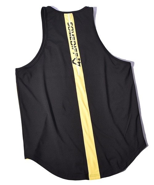 トレーニングウェア スポーツウェアブランド タンクトップ Somediff サムディフプラス のファッション タンクトップ Somediff バックラインロゴタンクトップ