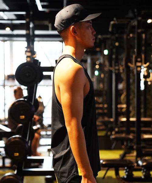 トレーニングウェア スポーツウェアブランド タンクトップ Somediff サムディフプラス のファッション タンクトップ Somediff バックラインロゴタンクトップ