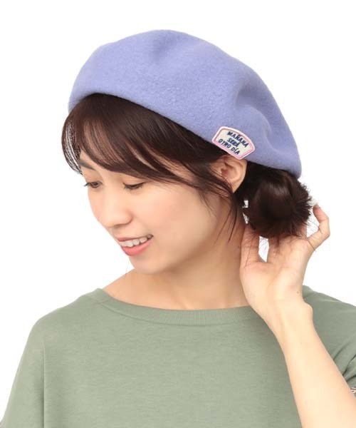 チチカカ(チチカカ)の「ワッペン付きベレー帽(ハンチング/ベレー帽・レディース・ブラック/パープル/ベージュ・FREE)」の9枚目の写真