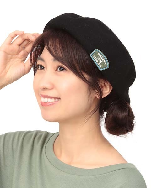 チチカカ(チチカカ)の「ワッペン付きベレー帽(ハンチング/ベレー帽・レディース・ブラック/パープル/ベージュ・FREE)」の10枚目の写真