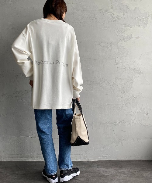 Manhattan Portage（マンハッタンポーテージ）の「[MANHATTAN PORTAGE/マンハッタンポーテージ] 別注 バックプリントロングスリーブＴシャツ（Tシャツ/カットソー・レディース・ホワイト/カーキ/ネイビー・L/XL/M）」の20枚目の写真