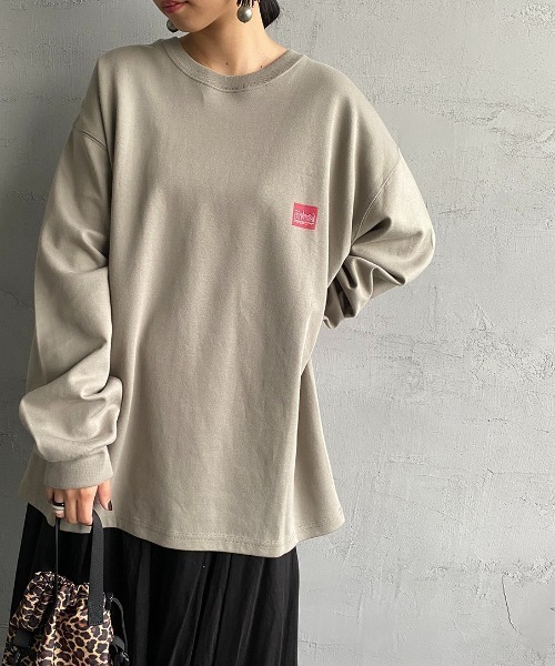 Manhattan Portage（マンハッタンポーテージ）の「[MANHATTAN PORTAGE/マンハッタンポーテージ] 別注 バックプリントロングスリーブＴシャツ（Tシャツ/カットソー・レディース・ホワイト/カーキ/ネイビー・L/XL/M）」の12枚目の写真