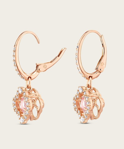 【スワロフスキー】Unaドロップピアス クローバー, ピンクローズゴールドトーン セール】【公式】【スワロフスキー】Una ドロップピアス, クローバー