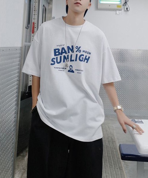 LOPASS（ロパス）の「個性　コットンTシャツ（Tシャツ/カットソー・メンズ・ホワイト/ブラック/グレー/グリーン・L/XL）」の2枚目の写真