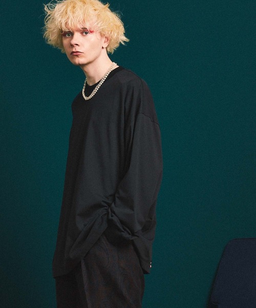 MAISON SPECIAL（メゾンスペシャル）の「《ユニセックスアイテム》110/2サイロプレミアム天竺プライムオーバーロングスリーブTシャツ 【MAISON SPECIAL/メゾンスペシャル】（Tシャツ/カットソー・メンズ・オフホワイト/ブラック/ブルー・44/46）」の3枚目の写真