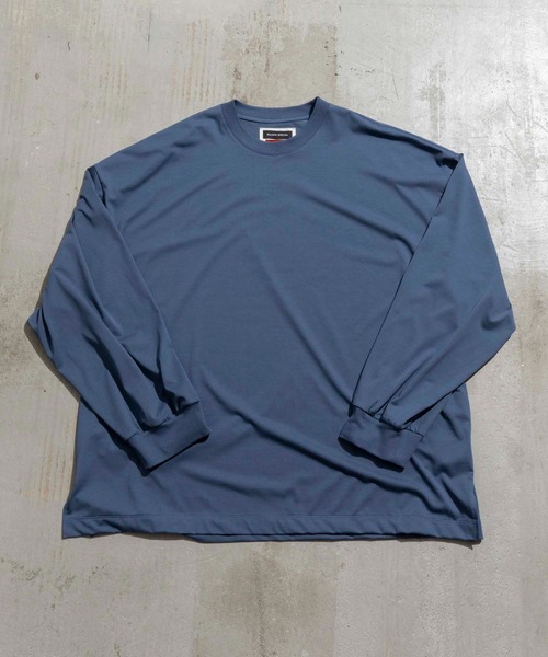 MAISON SPECIAL（メゾンスペシャル）の「《ユニセックスアイテム》110/2サイロプレミアム天竺プライムオーバーロングスリーブTシャツ 【MAISON SPECIAL/メゾンスペシャル】（Tシャツ/カットソー・メンズ・オフホワイト/ブラック/ブルー・44/46）」の4枚目の写真