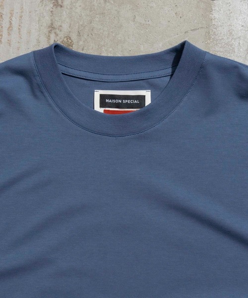 MAISON SPECIAL（メゾンスペシャル）の「《ユニセックスアイテム》110/2サイロプレミアム天竺プライムオーバーロングスリーブTシャツ 【MAISON SPECIAL/メゾンスペシャル】（Tシャツ/カットソー・メンズ・オフホワイト/ブラック/ブルー・44/46）」の5枚目の写真