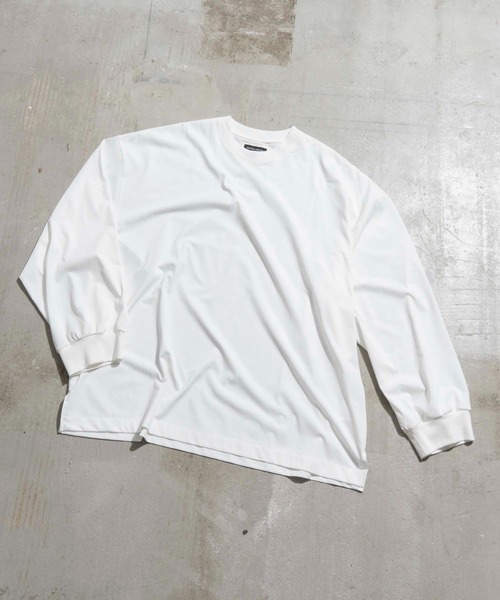 MAISON SPECIAL（メゾンスペシャル）の「《ユニセックスアイテム》110/2サイロプレミアム天竺プライムオーバーロングスリーブTシャツ 【MAISON SPECIAL/メゾンスペシャル】（Tシャツ/カットソー・メンズ・オフホワイト/ブラック/ブルー・44/46）」の18枚目の写真