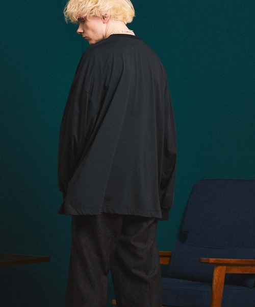 MAISON SPECIAL（メゾンスペシャル）の「《ユニセックスアイテム》110/2サイロプレミアム天竺プライムオーバーロングスリーブTシャツ 【MAISON SPECIAL/メゾンスペシャル】（Tシャツ/カットソー・メンズ・オフホワイト/ブラック/ブルー・44/46）」の12枚目の写真