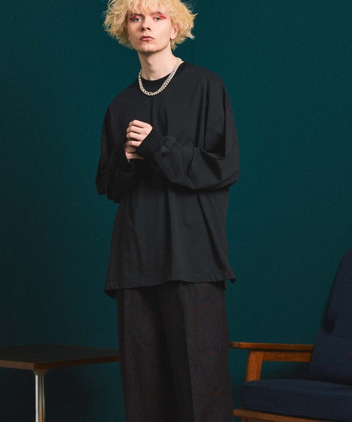 MAISON SPECIAL（メゾンスペシャル）の「《ユニセックスアイテム》110/2サイロプレミアム天竺プライムオーバーロングスリーブTシャツ 【MAISON SPECIAL/メゾンスペシャル】（Tシャツ/カットソー・メンズ・オフホワイト/ブラック/ブルー・44/46）」の10枚目の写真