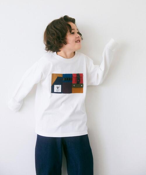 grn(ジーアールエヌ)の「【別注】TJ EX<grn outdoor (ジーアールエヌ アウトドア)>ポケットオーバーサイズロングスリーブ/ Tシャツ XS-S(Tシャツ/カットソー・キッズ・ブラック/ホワイト・XS(100-110)/S(120-130))」の1枚目の写真