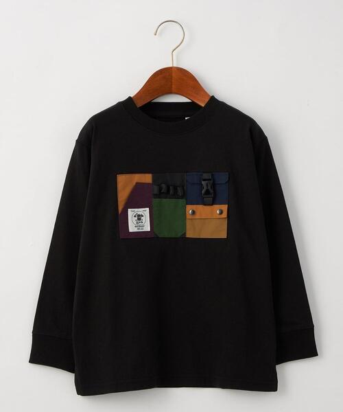 grn(ジーアールエヌ)の「【別注】TJ EX<grn outdoor (ジーアールエヌ アウトドア)>ポケットオーバーサイズロングスリーブ/ Tシャツ XS-S(Tシャツ/カットソー・キッズ・ブラック/ホワイト・XS(100-110)/S(120-130))」の2枚目の写真