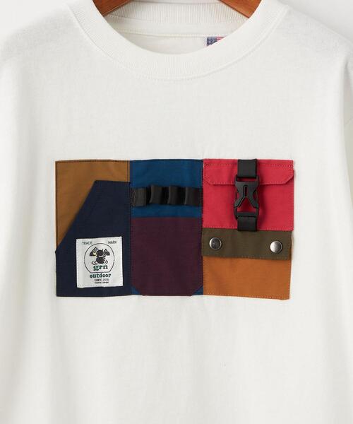 grn(ジーアールエヌ)の「【別注】TJ EX<grn outdoor (ジーアールエヌ アウトドア)>ポケットオーバーサイズロングスリーブ/ Tシャツ XS-S(Tシャツ/カットソー・キッズ・ブラック/ホワイト・XS(100-110)/S(120-130))」の6枚目の写真