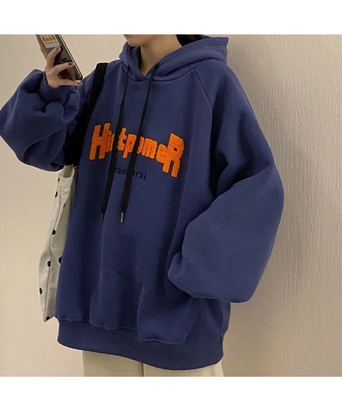 DEVICE(デバイス)の「【ユニセックス】裏起毛 オーバーサイズ スウェット トレーナー ビッグシルエット フーディー パーカー(パーカー・レディース・ベージュ/ピンク/ブルー・FREE)」の10枚目の写真