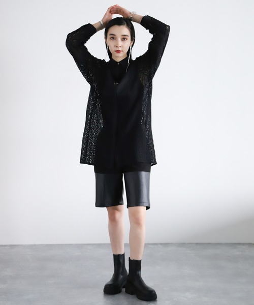 HARE（ハレ）の「サイドゴアミドルブーツ(HARE)（ブーツ・レディース・ホワイト/ブラック・M/L）」の13枚目の写真