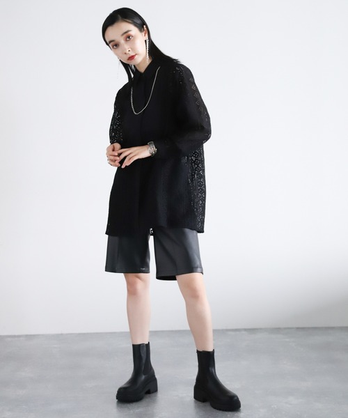 HARE（ハレ）の「サイドゴアミドルブーツ(HARE)（ブーツ・レディース・ホワイト/ブラック・M/L）」の18枚目の写真