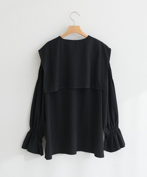 DISCOAT(ディスコート)の「【WEB限定】ビッグカラーブラウス(シャツ/ブラウス・レディース・ホワイト/グリーン/グレー/ブラック・FREE)」の8枚目の写真