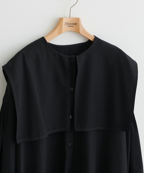 DISCOAT(ディスコート)の「【WEB限定】ビッグカラーブラウス(シャツ/ブラウス・レディース・ホワイト/グリーン/グレー/ブラック・FREE)」の10枚目の写真