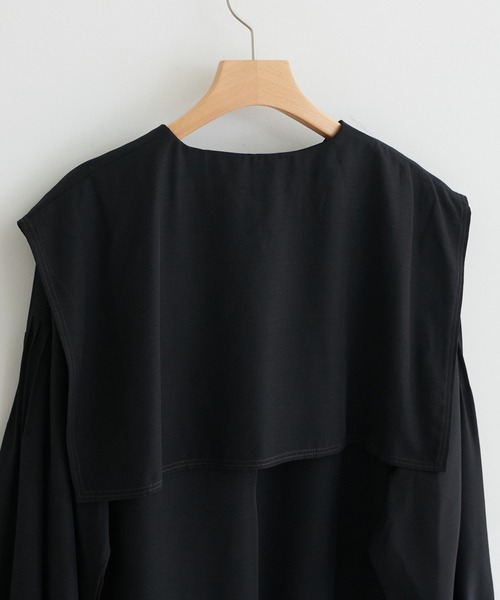 DISCOAT(ディスコート)の「【WEB限定】ビッグカラーブラウス(シャツ/ブラウス・レディース・ホワイト/グリーン/グレー/ブラック・FREE)」の9枚目の写真