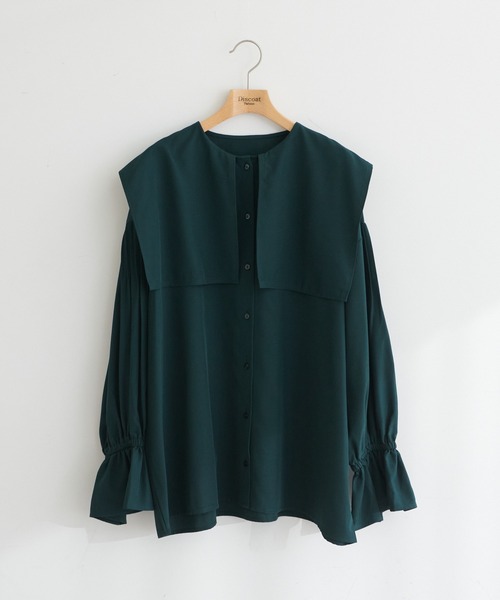 DISCOAT(ディスコート)の「【WEB限定】ビッグカラーブラウス(シャツ/ブラウス・レディース・ホワイト/グリーン/グレー/ブラック・FREE)」の20枚目の写真