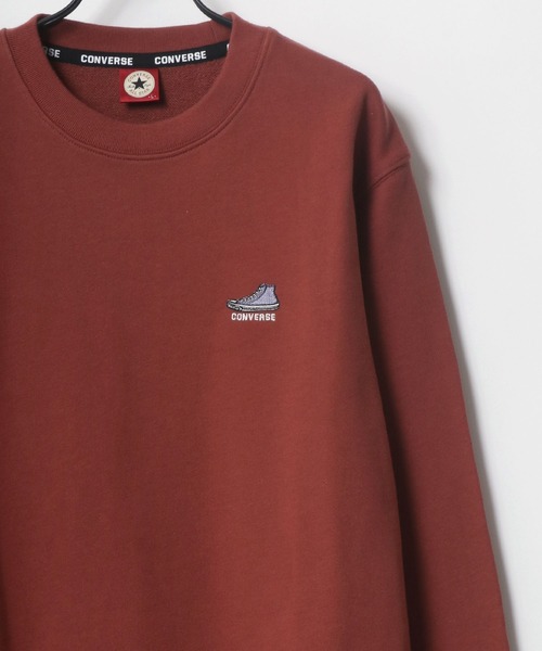 CONVERSE（コンバース）の「CONVERSE/コンバース ワンポイント シューズ ロゴ 刺繍 スウェット トレーナー（スウェット・メンズ・ダークベージュ/オフホワイト/ブラック/レンガ/ブルーグリーン/ホワイト系その他/ブラック系その他/グリーン系その他/ホワイト系その他2・M/L/LL）」の9枚目の写真