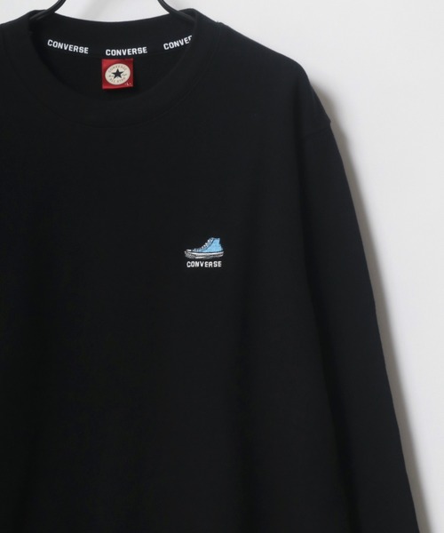 CONVERSE（コンバース）の「CONVERSE/コンバース ワンポイント シューズ ロゴ 刺繍 スウェット トレーナー（スウェット・メンズ・ダークベージュ/オフホワイト/ブラック/レンガ/ブルーグリーン/ホワイト系その他/ブラック系その他/グリーン系その他/ホワイト系その他2・M/L/LL）」の4枚目の写真