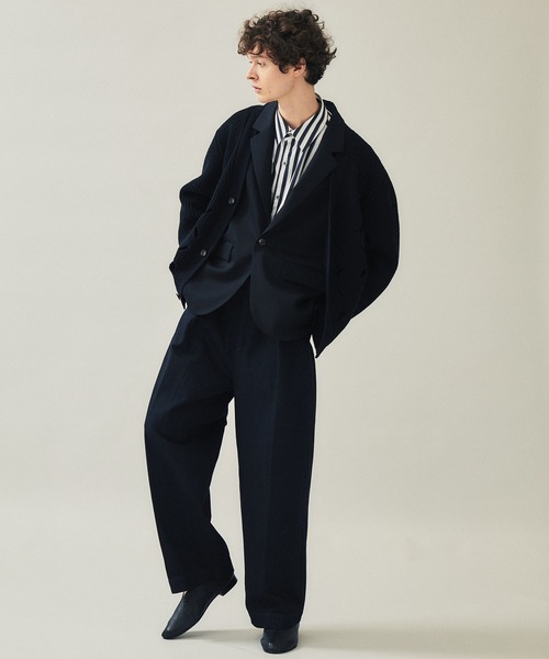 city(シティ)の「1タック デニムワイドパンツ/1TUCK DENIM WIDE PANTS(デニムパンツ・メンズ・グレー/ブラック・1/2)」の3枚目の写真