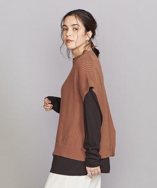 BEAUTY&YOUTH UNITED ARROWS(ビューティーアンドユースユナイテッドアローズ)の「BY ケーブル モックネックニットベスト -ウォッシャブル-(ベスト・レディース・ブラック/ブラウン/オフホワイト・FREE)」の4枚目の写真