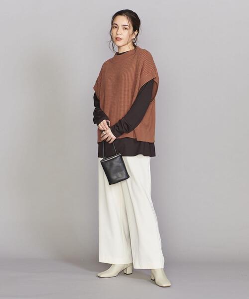 BEAUTY&YOUTH UNITED ARROWS(ビューティーアンドユースユナイテッドアローズ)の「BY ケーブル モックネックニットベスト -ウォッシャブル-(ベスト・レディース・ブラック/ブラウン/オフホワイト・FREE)」の5枚目の写真