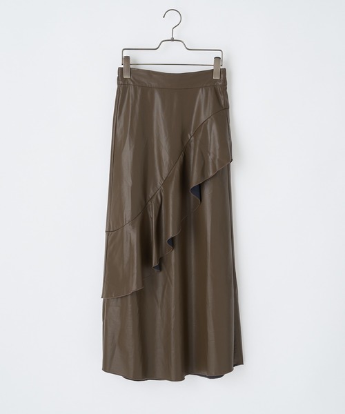 CIAOPANIC(チャオパニック)の「フェイクレザーフレアデザインスカート(スカート・レディース・ブラック/ブラウン・SMALL/MEDIUM)」の9枚目の写真