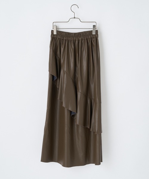 CIAOPANIC(チャオパニック)の「フェイクレザーフレアデザインスカート(スカート・レディース・ブラック/ブラウン・SMALL/MEDIUM)」の12枚目の写真