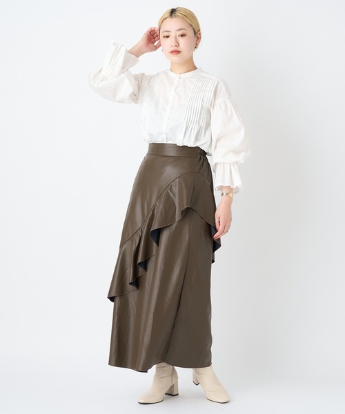 CIAOPANIC(チャオパニック)の「フェイクレザーフレアデザインスカート(スカート・レディース・ブラック/ブラウン・SMALL/MEDIUM)」の19枚目の写真