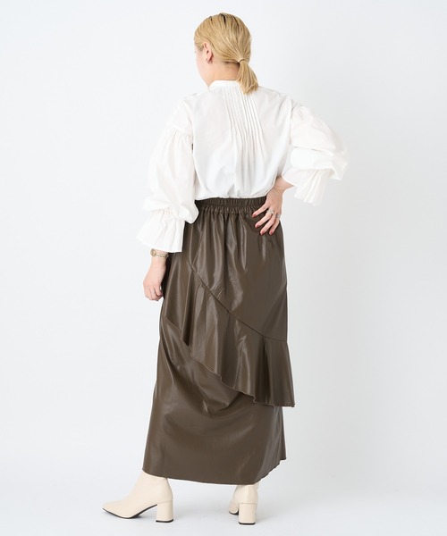 CIAOPANIC(チャオパニック)の「フェイクレザーフレアデザインスカート(スカート・レディース・ブラック/ブラウン・SMALL/MEDIUM)」の17枚目の写真