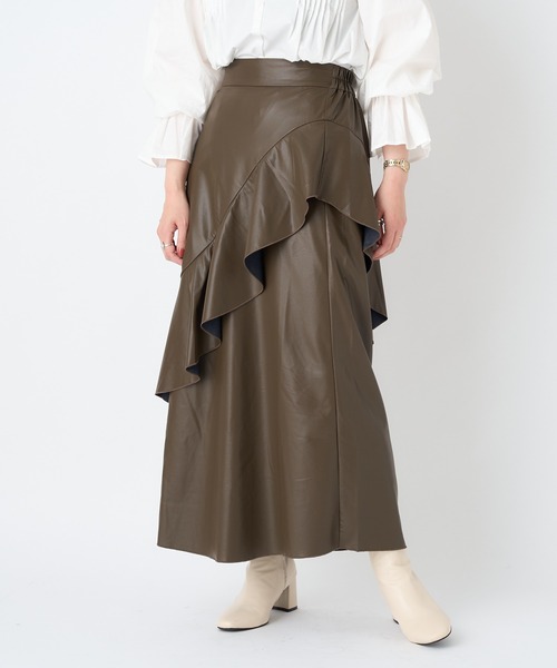 CIAOPANIC(チャオパニック)の「フェイクレザーフレアデザインスカート(スカート・レディース・ブラック/ブラウン・SMALL/MEDIUM)」の20枚目の写真