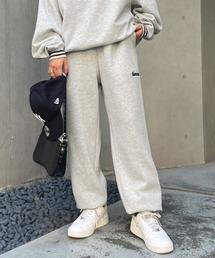【Snap club】裏起毛ワンポイント刺繍ロゴ  スウェットパンツ