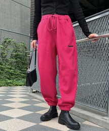 【Snap club】裏起毛ワンポイント刺繍ロゴ スウェットパンツ
