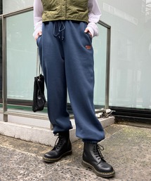 【Snap club】裏起毛ワンポイント刺繍ロゴ スウェットパンツ