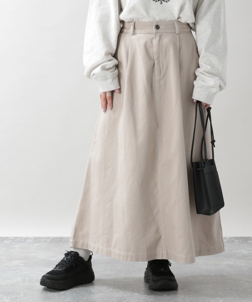 Dickies（ディッキーズ）の「【Dickies/ディッキーズ】チノフレアスカート/949726（スカート・レディース・ベージュ/オフホワイト/グリーン・FREE）」の2枚目の写真