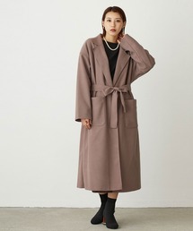 NICOLE white | ボタンレス カットメルトンコート(その他アウター)