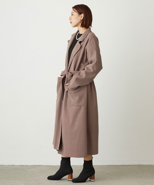 NICOLE white（ニコルホワイト）の「ボタンレス カットメルトンコート（その他アウター・レディース・ブラック/ブラウン/アイボリー/モカ・FREE）」の10枚目の写真