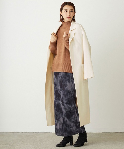 NICOLE white（ニコルホワイト）の「ボタンレス カットメルトンコート（その他アウター・レディース・ブラック/ブラウン/アイボリー/モカ・FREE）」の9枚目の写真