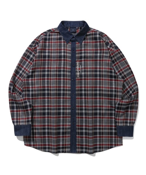 ROMANTIC CROWN(ロマンティッククラウン)の「【ROMANTIC CROWN】DENIM CHECK SHIRT / ロマンティッククラウン デニム チェック シャツ(シャツ/ブラウス・メンズ・グリーン/バーガンディー・SMALL/MEDIUM/LARGE)」の15枚目の写真