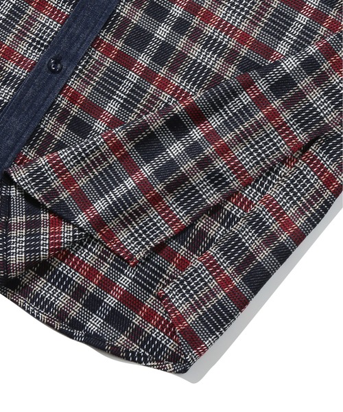 ROMANTIC CROWN(ロマンティッククラウン)の「【ROMANTIC CROWN】DENIM CHECK SHIRT / ロマンティッククラウン デニム チェック シャツ(シャツ/ブラウス・メンズ・グリーン/バーガンディー・SMALL/MEDIUM/LARGE)」の19枚目の写真
