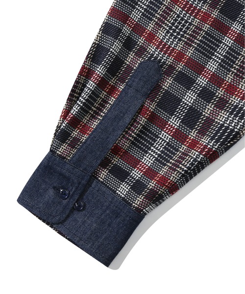 ROMANTIC CROWN(ロマンティッククラウン)の「【ROMANTIC CROWN】DENIM CHECK SHIRT / ロマンティッククラウン デニム チェック シャツ(シャツ/ブラウス・メンズ・グリーン/バーガンディー・SMALL/MEDIUM/LARGE)」の20枚目の写真