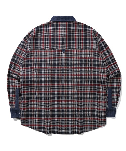 ROMANTIC CROWN(ロマンティッククラウン)の「【ROMANTIC CROWN】DENIM CHECK SHIRT / ロマンティッククラウン デニム チェック シャツ(シャツ/ブラウス・メンズ・グリーン/バーガンディー・SMALL/MEDIUM/LARGE)」の16枚目の写真
