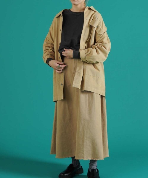 LUPILIEN（ルピリアン）の「ツイルデニムタックスカート（スカート・レディース・チャコールグレー/ベージュ/カーキ・FREE）」の10枚目の写真