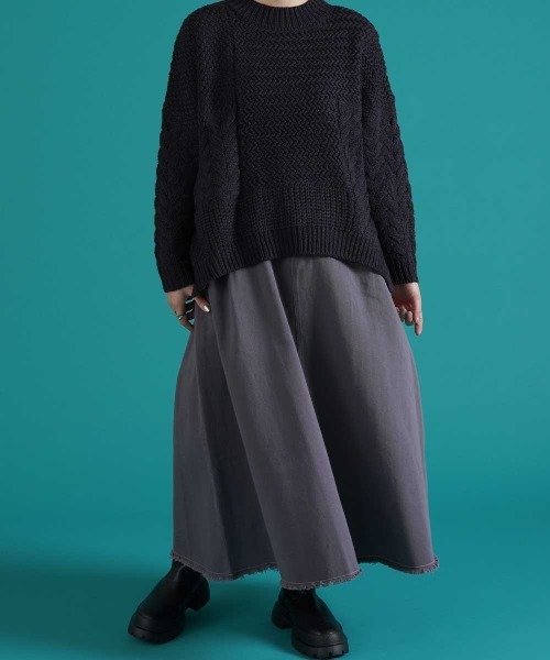 LUPILIEN（ルピリアン）の「ツイルデニムタックスカート（スカート・レディース・チャコールグレー/ベージュ/カーキ・FREE）」の9枚目の写真