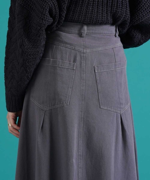 LUPILIEN（ルピリアン）の「ツイルデニムタックスカート（スカート・レディース・チャコールグレー/ベージュ/カーキ・FREE）」の12枚目の写真